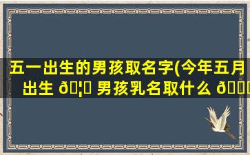 五一出生的男孩取名字(今年五月出生 🦟 男孩乳名取什么 🐅 )